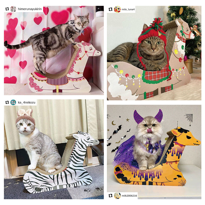 キリン　爪とぎ　猫ベッド　メルヘン　段ボール　nekoto_　モニター　着せ替え