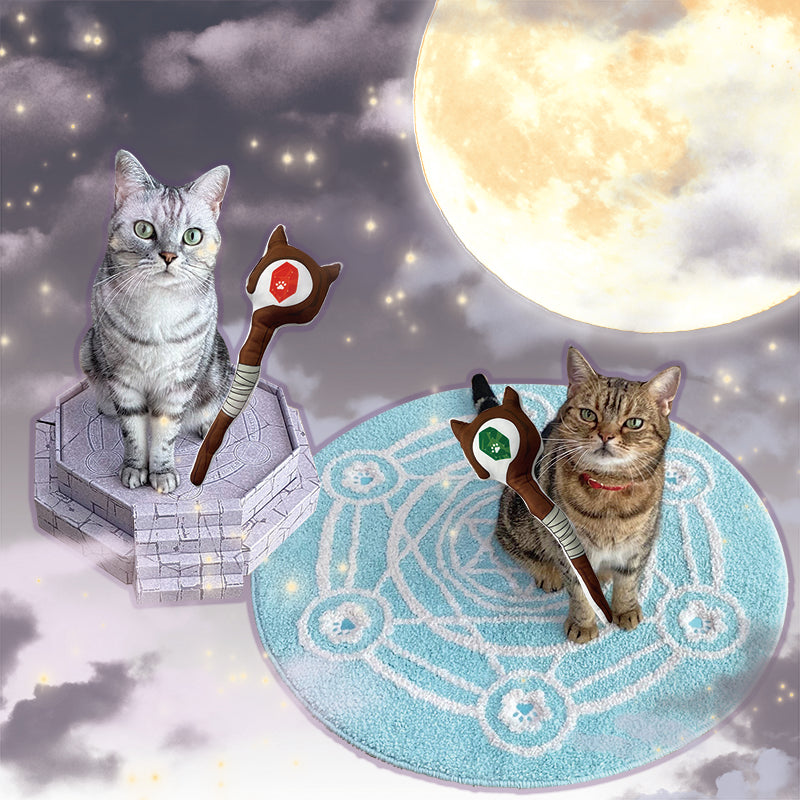 魔法の召喚台　段ボール　撮影台　魔方陣　猫用品　モニター　ファンタジー